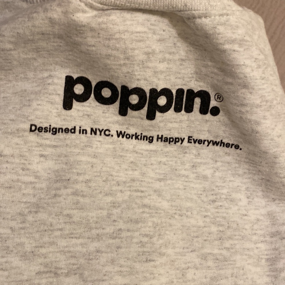 Champion Eco Authentic Gray with Work Happy Sweatshirt. Unisex style . Size M - Picture 8 of 8